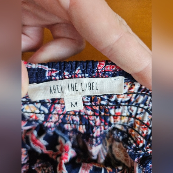 Abel the Label Charlotte Maxi Dress Navy/Red Floral Tie-Back Size M - Picture 3 of 6